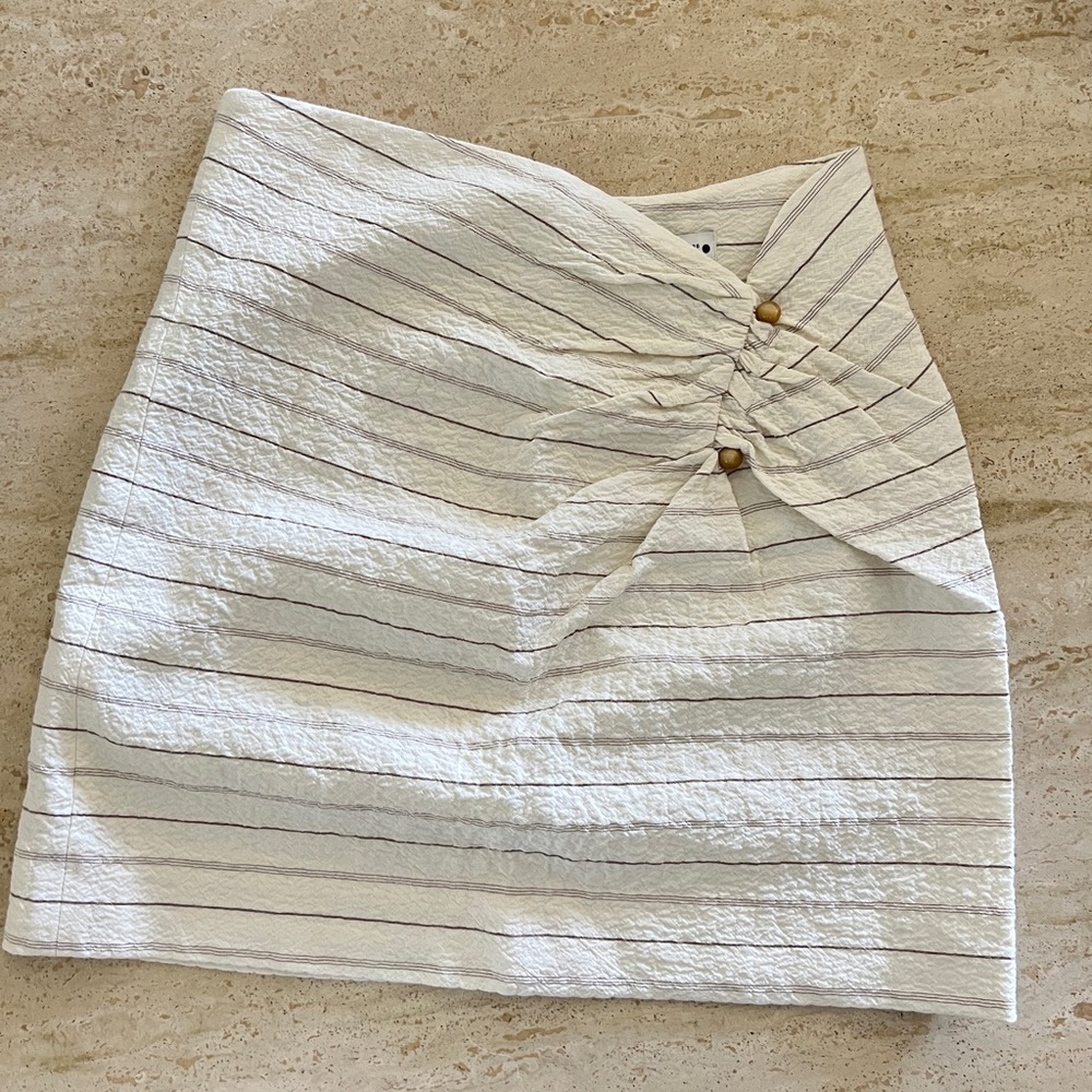 NWT Zara striped brown / white skirt size small